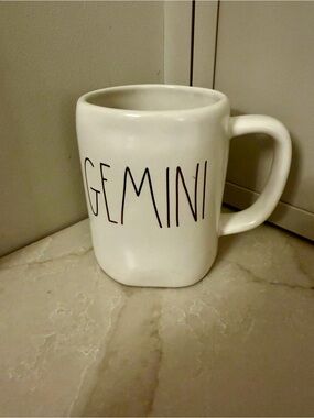 Rae Dunn White Gemini Mug